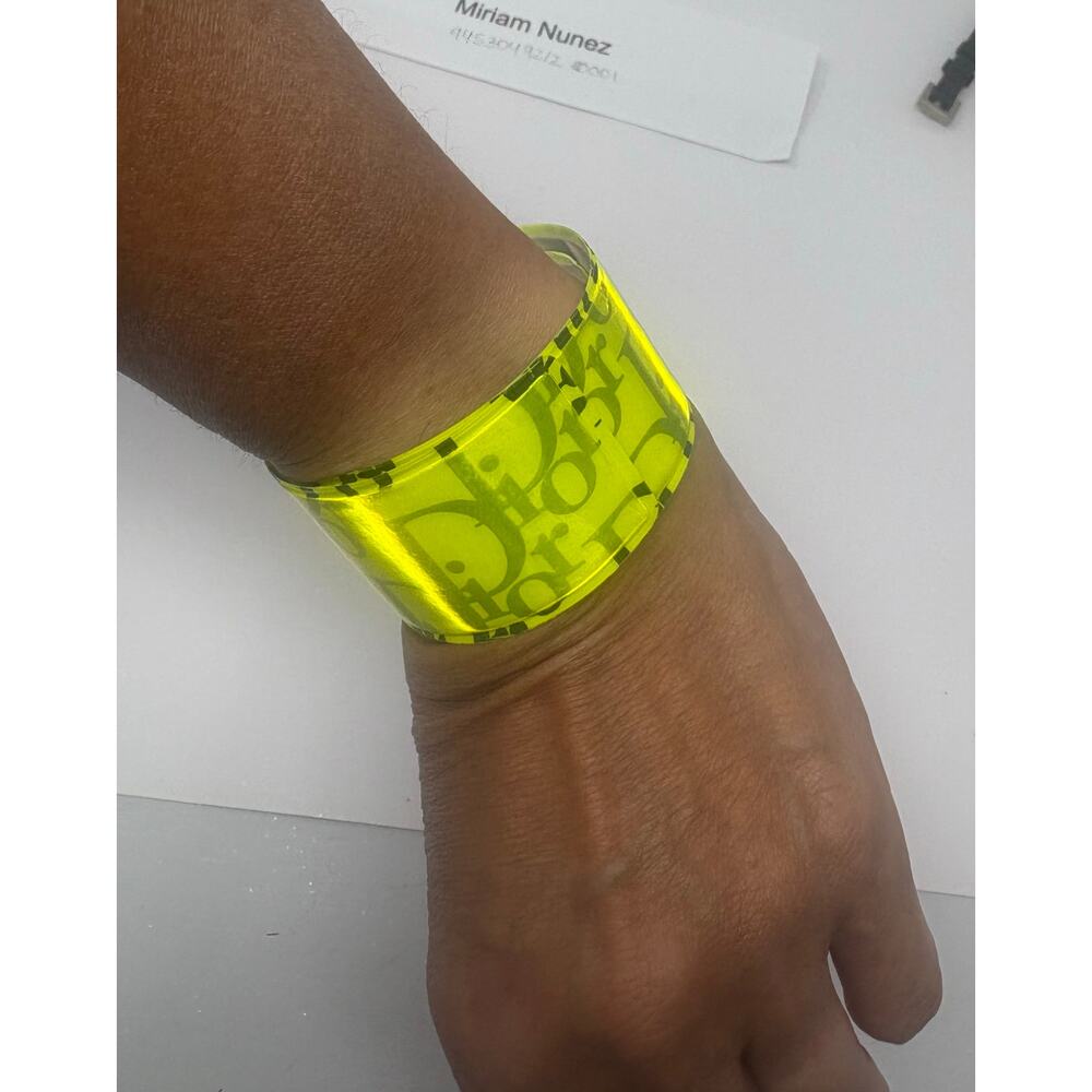 Dior Style Oblique Slap Bracelet – Beige Monogram Vintage Look